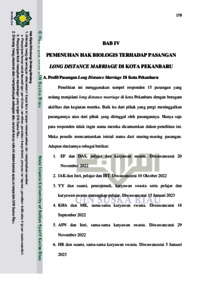 MPLEMENTASI PEMENUHAN HAK BIOLOGIS TERHADAP PASANGAN LONG DISTANCE